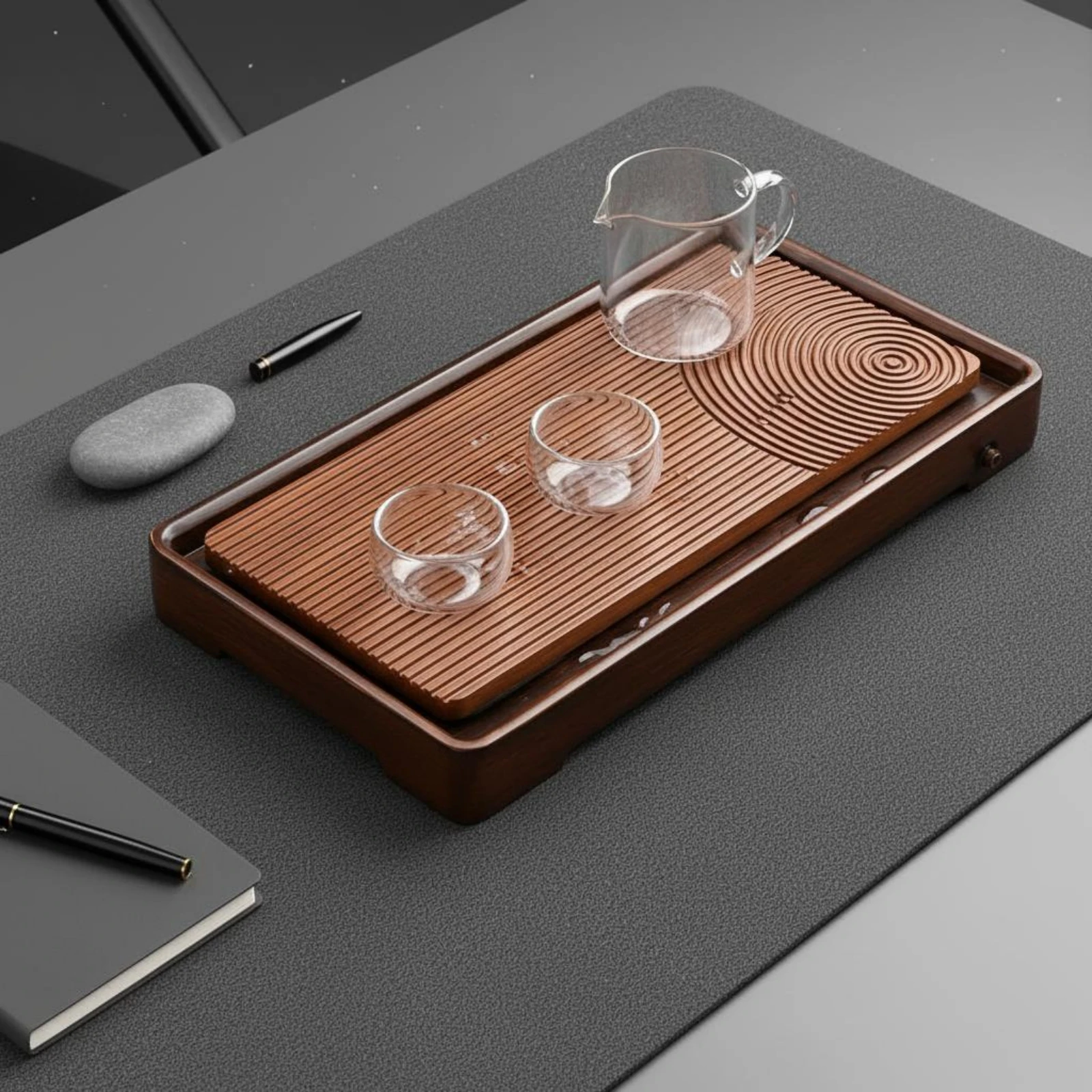 Gongfu Tea Tray Thickened Bamboo Tea Tray Houseware Water Storage Easy to Clean