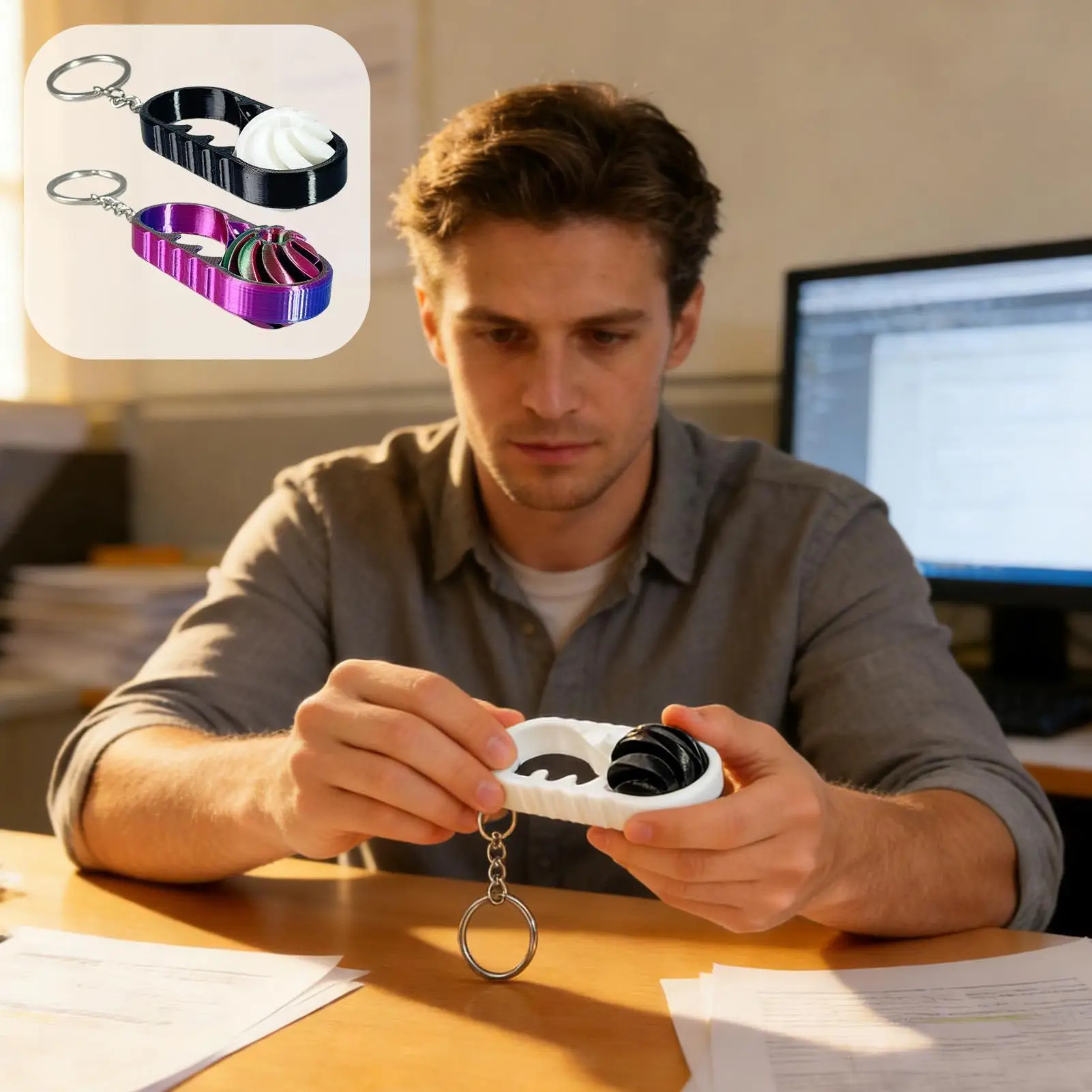 

Брелок-фиджет с 3D-печатью, вращающийся шарик, брелоки-фиджеты для сувениров, рюкзаков, для женщин, мужчин, детей, взрослых, подарки на Рождество и Новый год