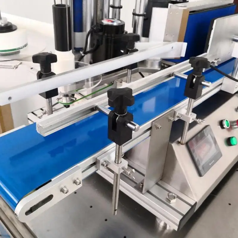 Table Fully Automatic Round Bottle Labelling Machine Deskatop Type Labeller Plastic Can Glass Wine Bottle Labeling Full Auto