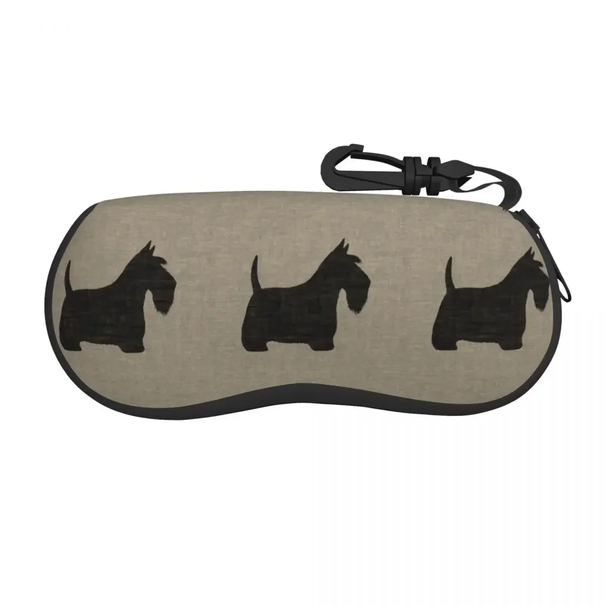 Scottish Terrier Silhouette Shell Eyeglasses Case Women Men Fashion Scottie Dog Glasses Case Sunglasses Box Pouch