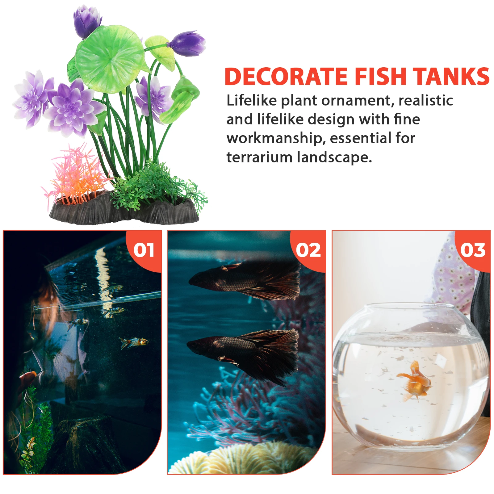 

Household Aquatic Decoration Faux Plant Artificial Plants Aquarium Plastic Replaceable