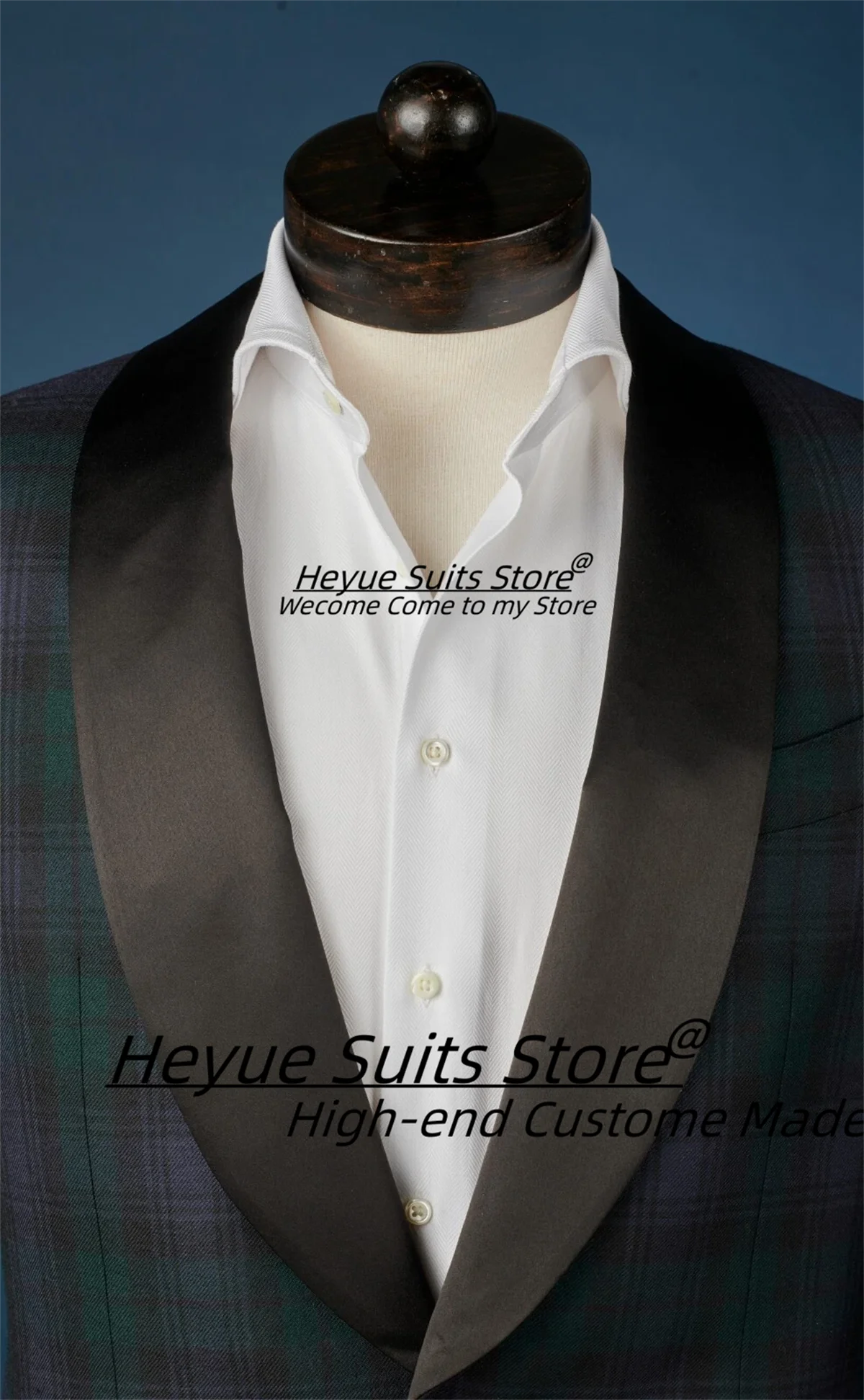 Personalizado estilo francês xadrez ternos masculinos fino ajuste xale lapela noivo baile de formatura smoking 2 peças define masculino elegante blazers traje homme