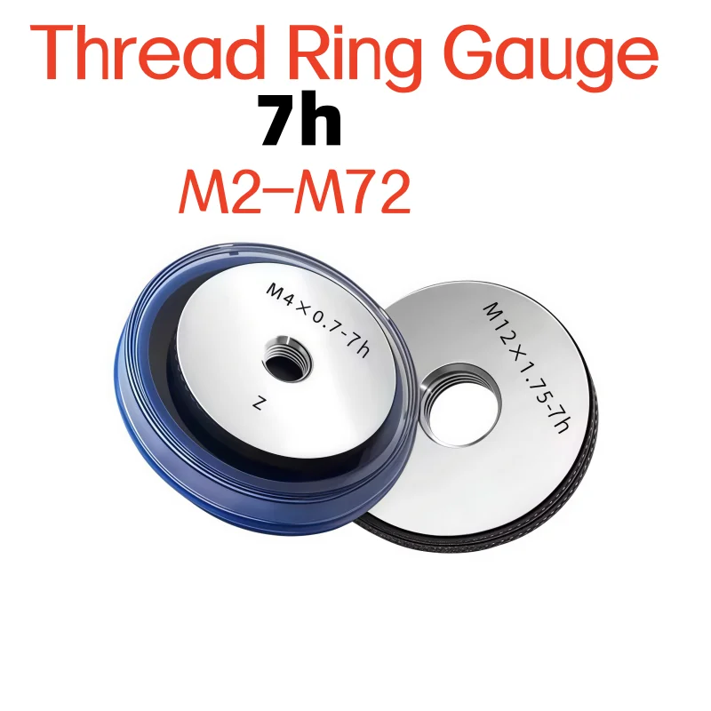 

7h (1*GO+1*NOGO) M2M3M4M5M6M7M8M10M12M14M15M17M18M20-M72 Non-Standard Thread Ring Gauge high precision Measure Tool