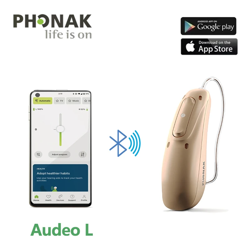 Phonak Audeo Lumity-RL Hearing Aids Computer Programming Bluetooth IP68 Waterproof Rechargeable Wireless 20 channels