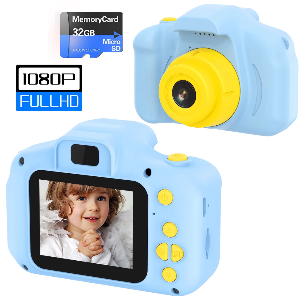 

Детская камера — оснащена SD-картой на 32 ГБ, записывает видео в высоком разрешении 1080P и снимает четкие фотографии, имеет 8-кратный цифровой зум и режим задержки.