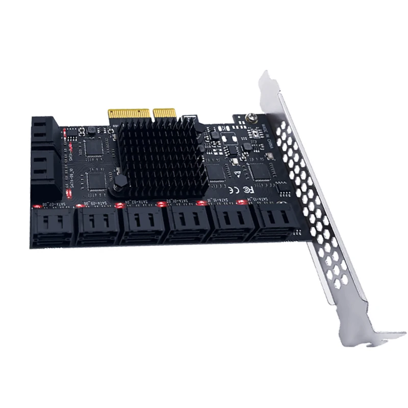 PCIe SATA 3.0 Expansion Controller Card 12 16 20 Ports 6Gbps Internal HDD Storage Adapter Support Multiple SATA Hard Drives view 5