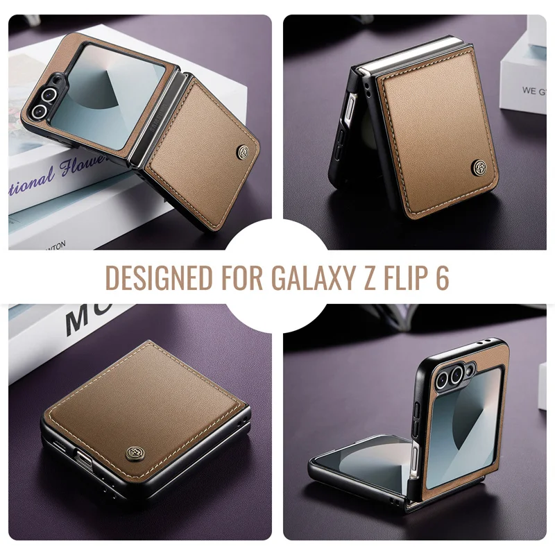Для Samsung Z Flip 7 6 5 5G Высококачественный чехол для телефона из искусственной кожи премиум-класса, внутренний мягкий противоударный тонкий чехол из ТПУ с защитой от царапин