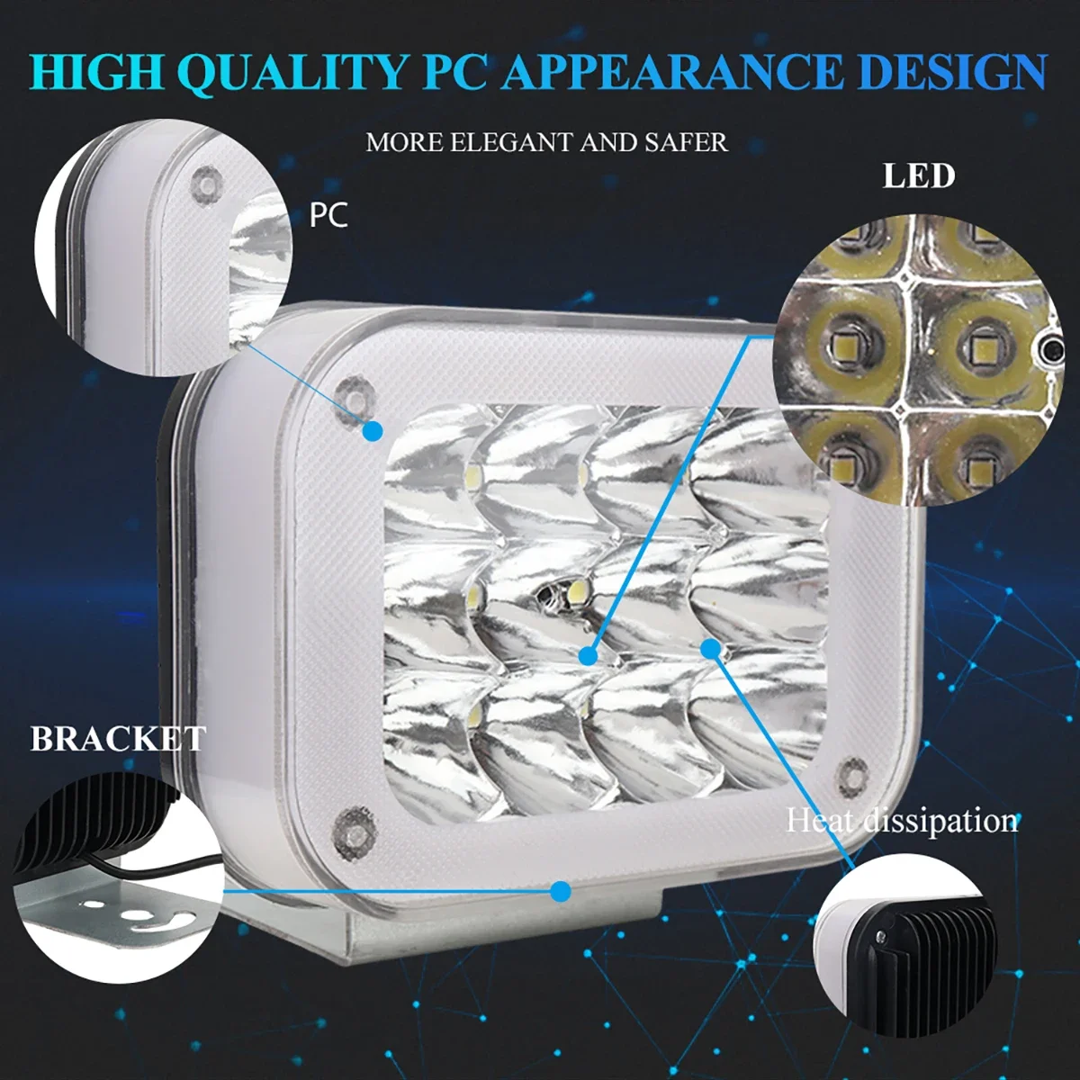 Motorcycle LED spotlight Headlights moto Flashing signal light Car additional headlight Work lights Strobe Spotlight waterproof