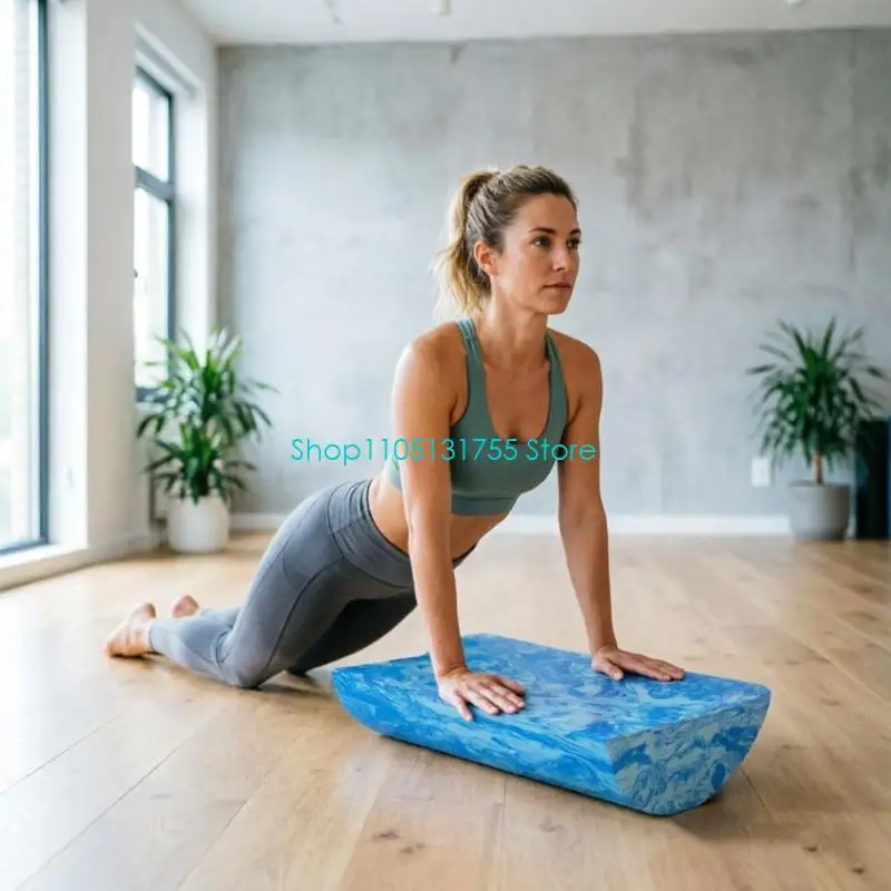 K0EF Pilates Alignment Support Set Blue Marbled Cushioned Fitness Accessories for Mat Practice, Stretching, Body Positioning and