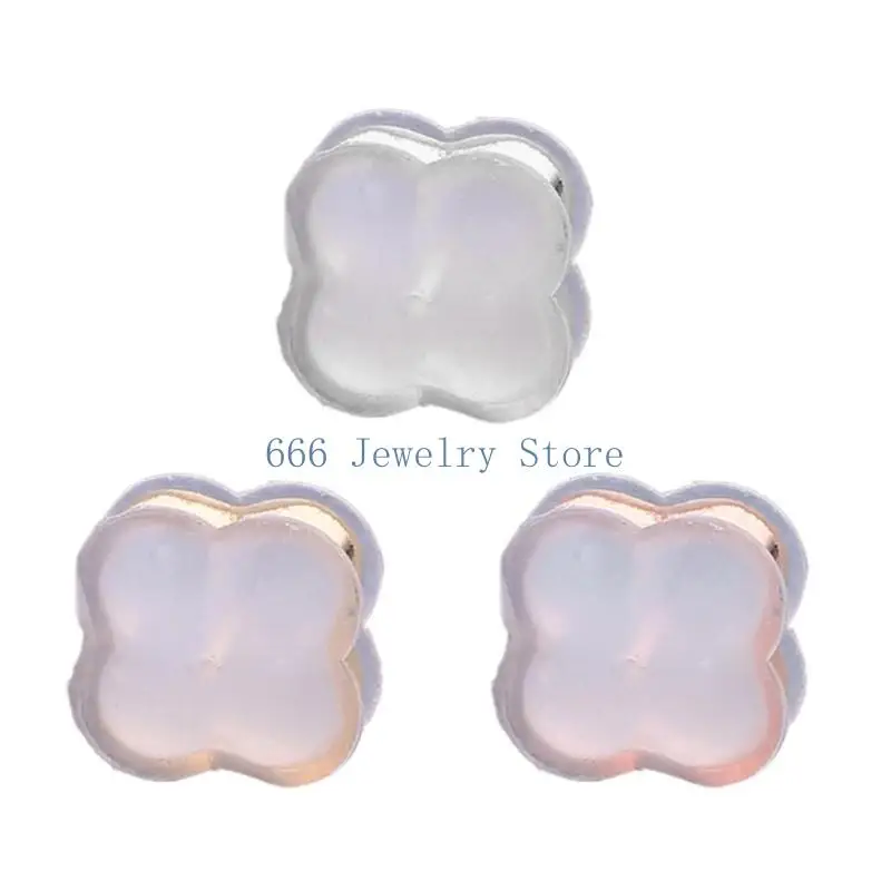 

F2TD 10pcs/lot Silicone Earring Backs Soft Clear Ear Safety Backing Pad Backstops