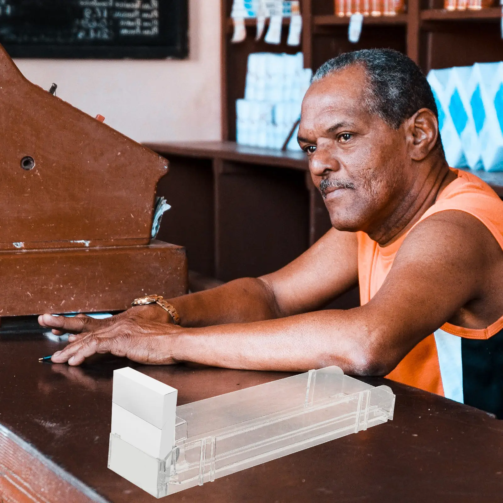 

4 Pcs Cigarette Display Shelf Show Rack Cigarettes Dispenser Auto Automatic Holder