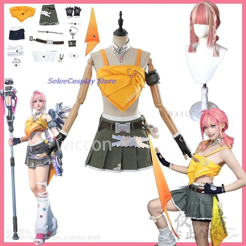 

Angela Anime Game OWW Cosplay Costume Sexy Y2K Camisole Skirts Summer Uniform Jirai Kei Girls Korea Idol Uniform Wigs Customized