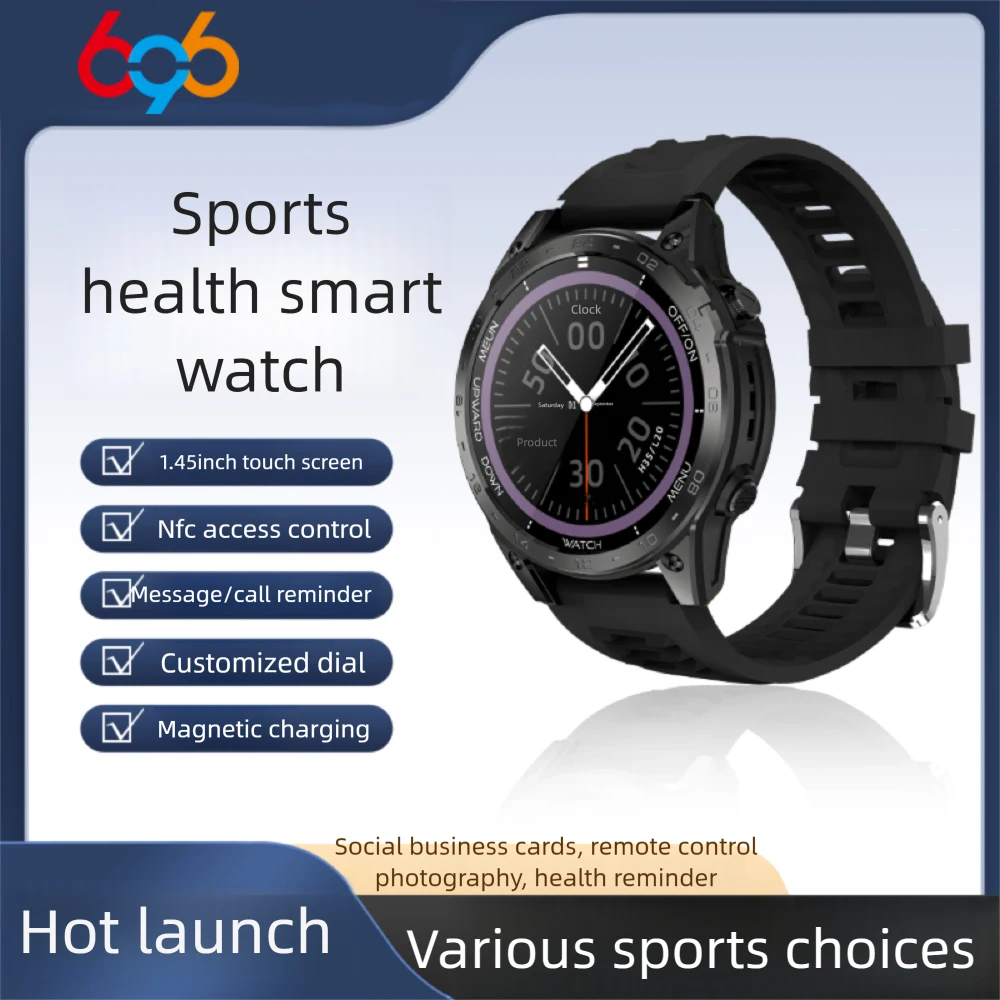 

Clock Password Lock Screen Music Blue Tooth Call Smart Watch NFC Heart Rate 24H Health Monitoring Smartwatch Waterproof Weather