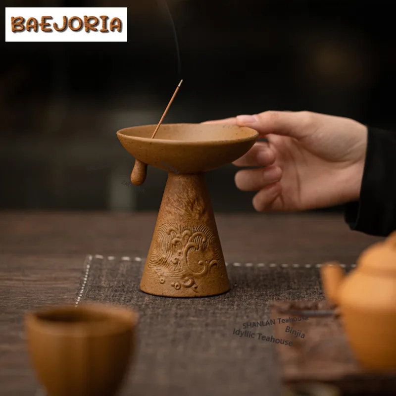 Sauce Glaze Ocean Wave Incense Holder Water Fountain Decoration Incense Burners Consecrate Censer Yoga Accessories Ornaments