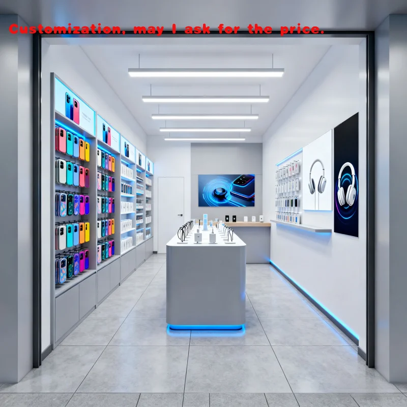 

custom.Simple Style Interior Design Display Shelves Phone Shop Display Cabinet Accessoires De Telephone Portable