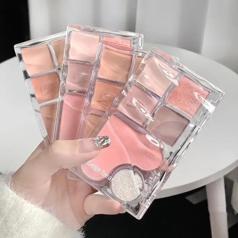 Gege Bear Eyeshadow Palette Matte Pearlescent Earth Color Sequin Long-Lasting Eyeshadow And Contour Palette