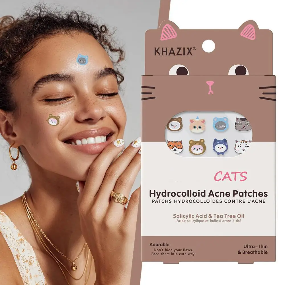 100/200/300PCS Cute Cat Shaped Acne Patches Invisible Pimple Cover Treatment Stickers Breathable Ultra-Thin Skin Care