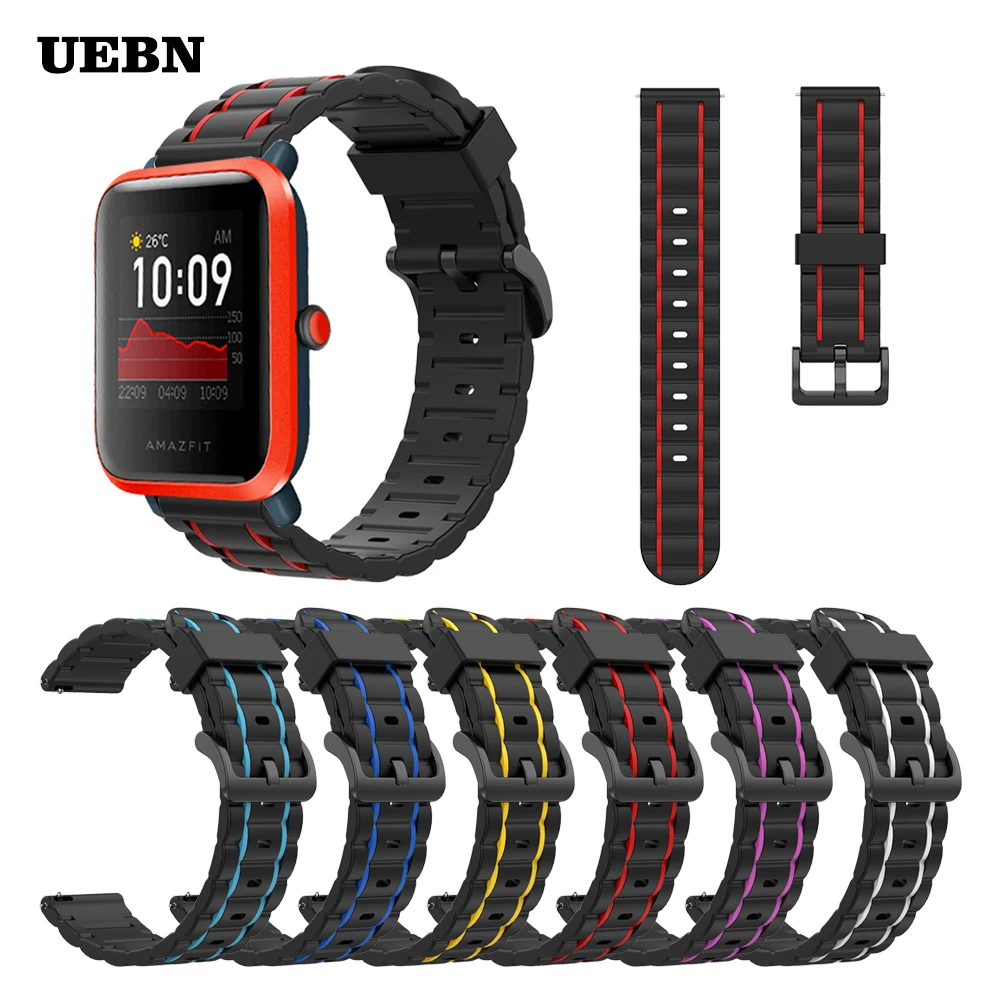 Sport Silicone Strap For Huami Amazfit Bip S Wrist Bracelet For GTS GTR 42mm 47mm Stratos 3 Replacement Watch bands