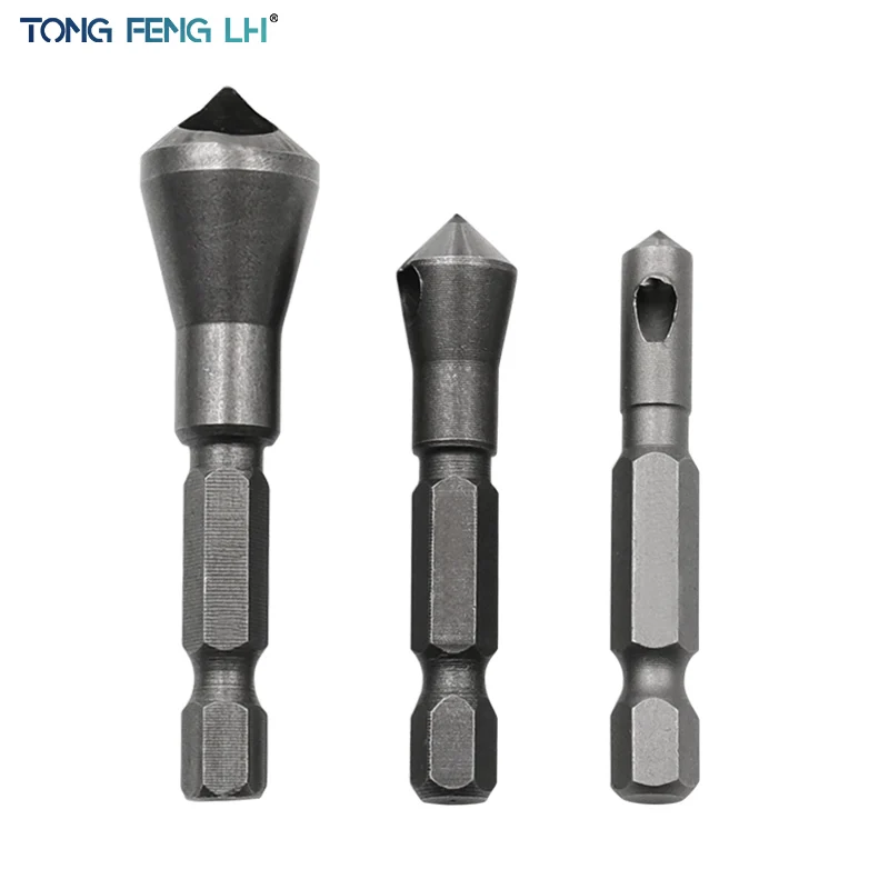 

3pcs/LOT 90 Degrees Countersink Bit Set Deburring Drill Bits Tapper Hole Cutter Hand Tools Wood Wooden Metal Plastic Chamfer Set