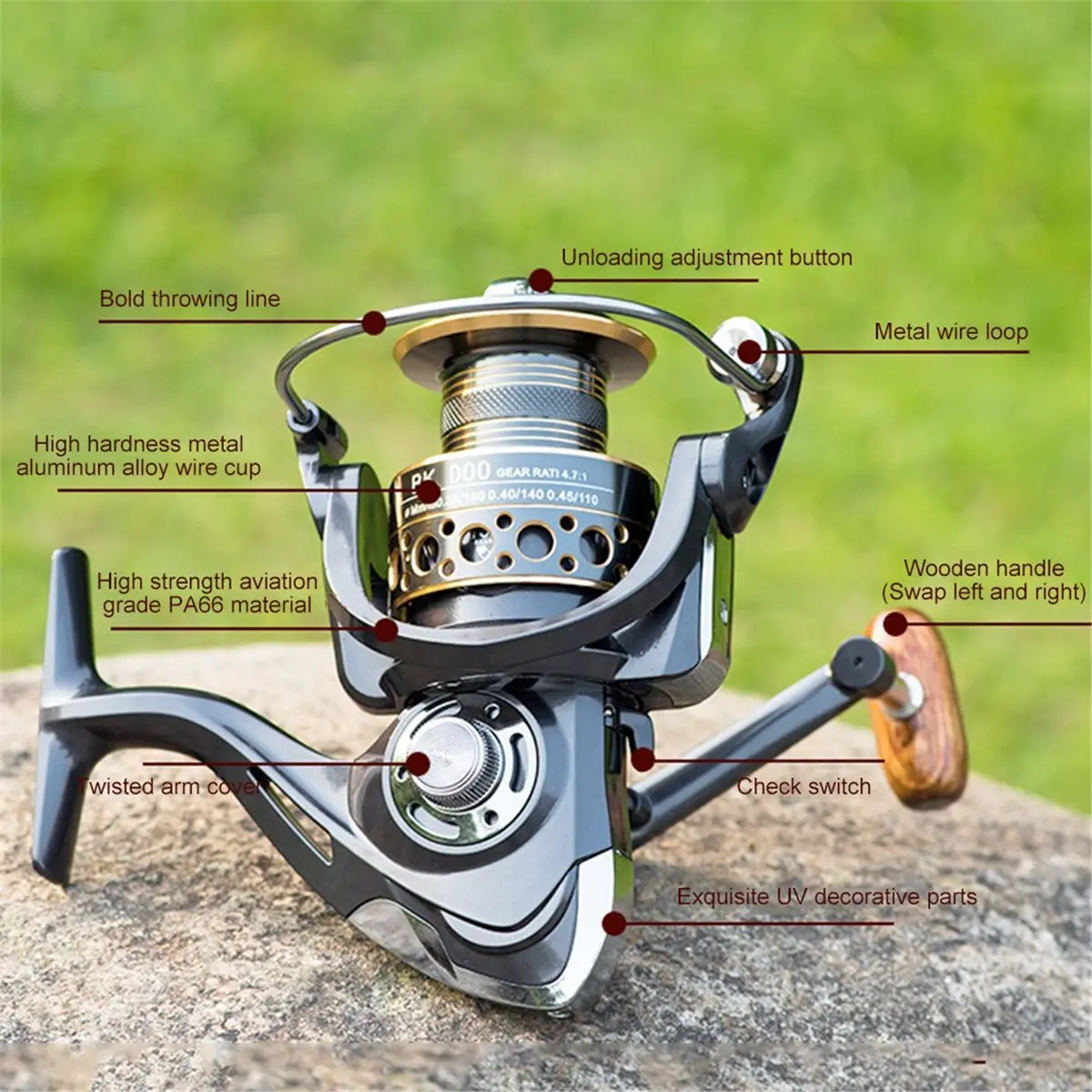 New arrival   Reel Water Resistance Reel 13 Bearings Max Drag Power Fishing Reel Freshwater Angling Gear BK2000
