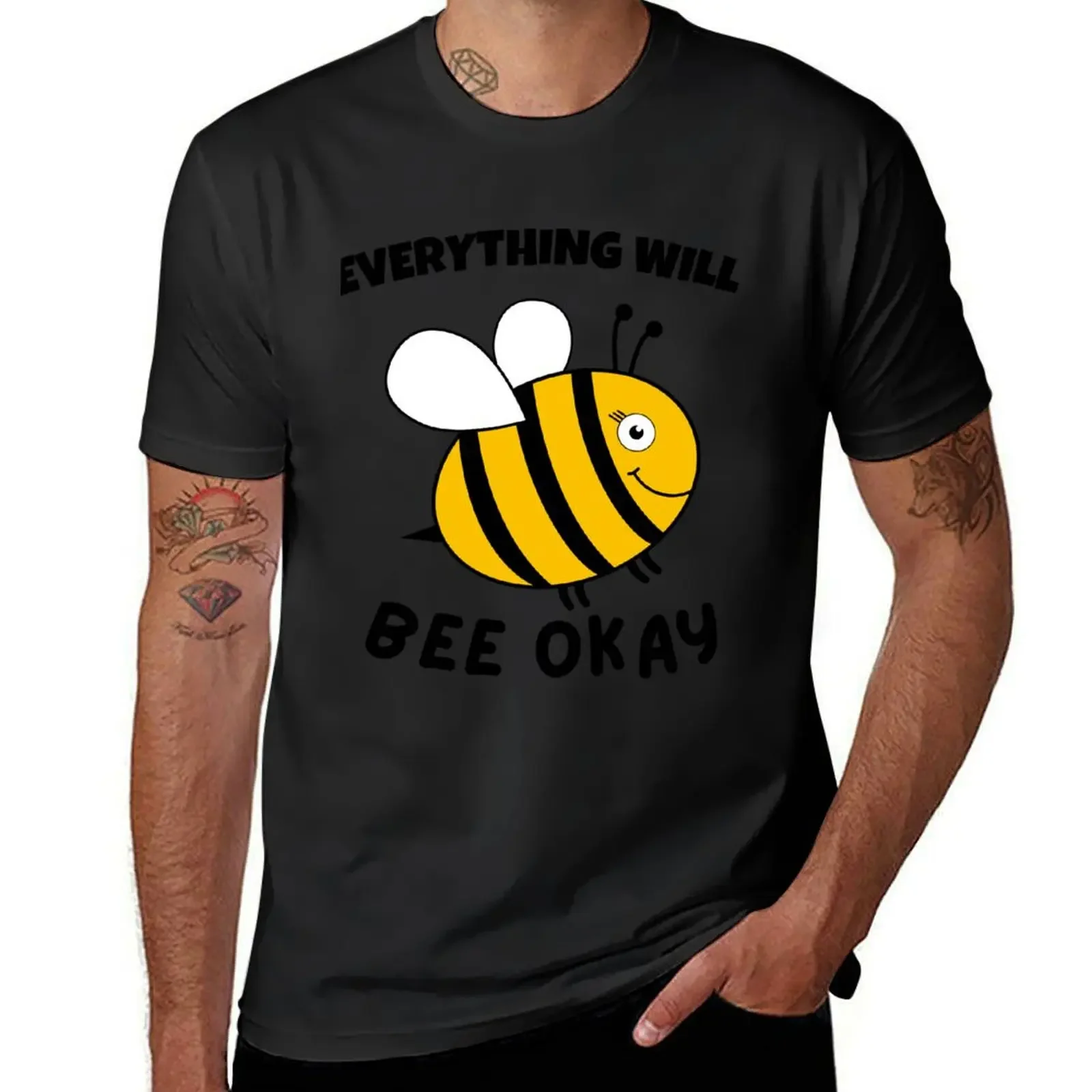 

Everything Will Bee Okay T-Shirt shirts graphic Aesthetic clothing heavyweights men clothings