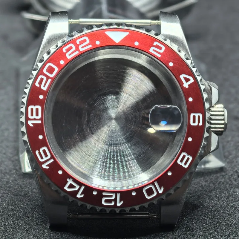 علبة من الفولاذ المقاوم للصدأ 40 ملم لعلبة حلقة GMT، مناسبة لملحقات تعديل الحركة NH35/NH36