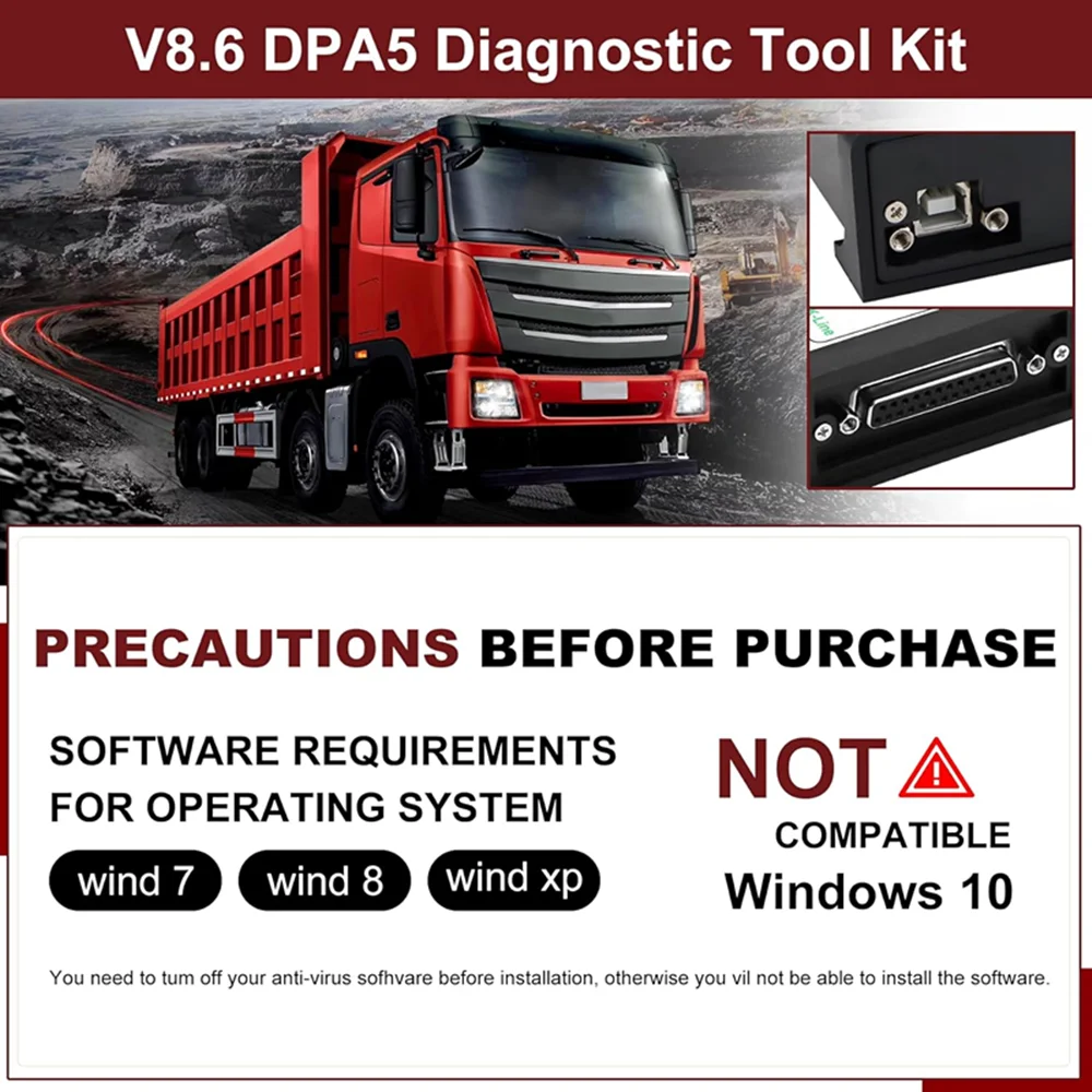 NEAI V8.6 DPA5 Diagnostic Tool Kit For CNH DPA5 Heavy Duty Truck OBD2 Code Reader EST Engineering Level Electronic Service Tool