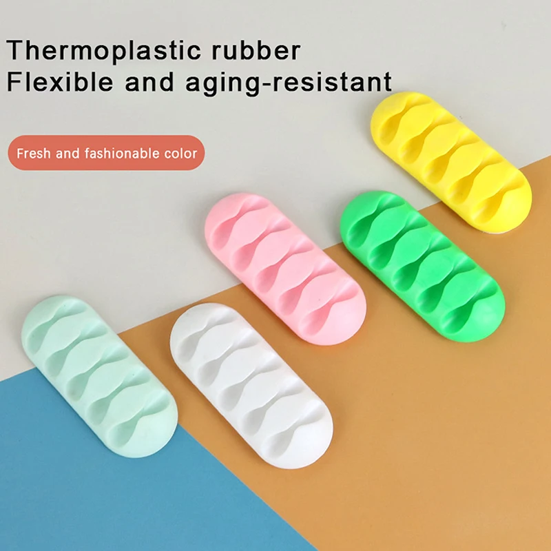 Organizer per cavi in Silicone avvolgicavo dati USB clip per cavi flessibili per la gestione dei cavi organizzatore a scatto autoadesivo supporto per cavo per auto