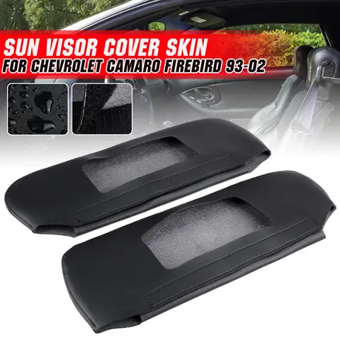 2x For Chevrolet Camaro For Firebird 1993-2002 2001 2000 1999 1998 Car Sun Visor Replacement Cover Skin Replacement Black