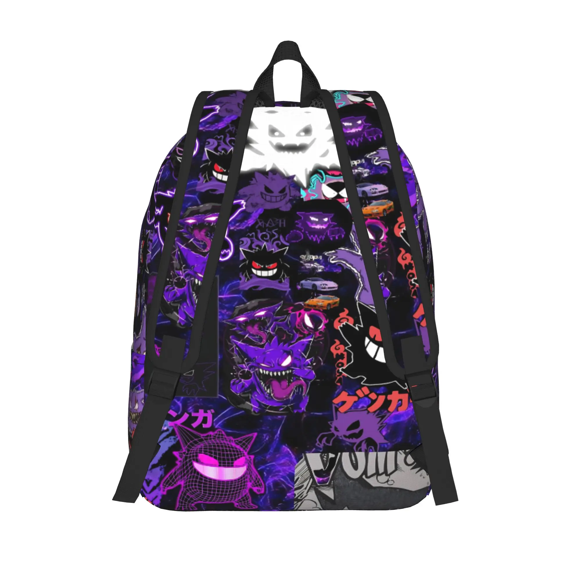 Fashion Pokemon Halloween Gengar Backpack  Mochilas Adjustable Strap School Sturdy Shoulder Rucksack