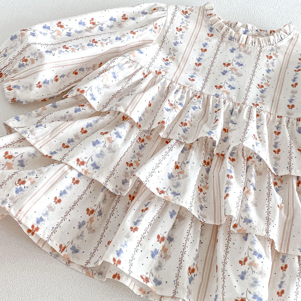 MILANCEL Kinderkleid Herbst 1-6T Süßes Blumenkleid für Mädchen Lose Kinderkleidung Koreanische Version Mädchen Prinzessinnenkleid – Detail 34