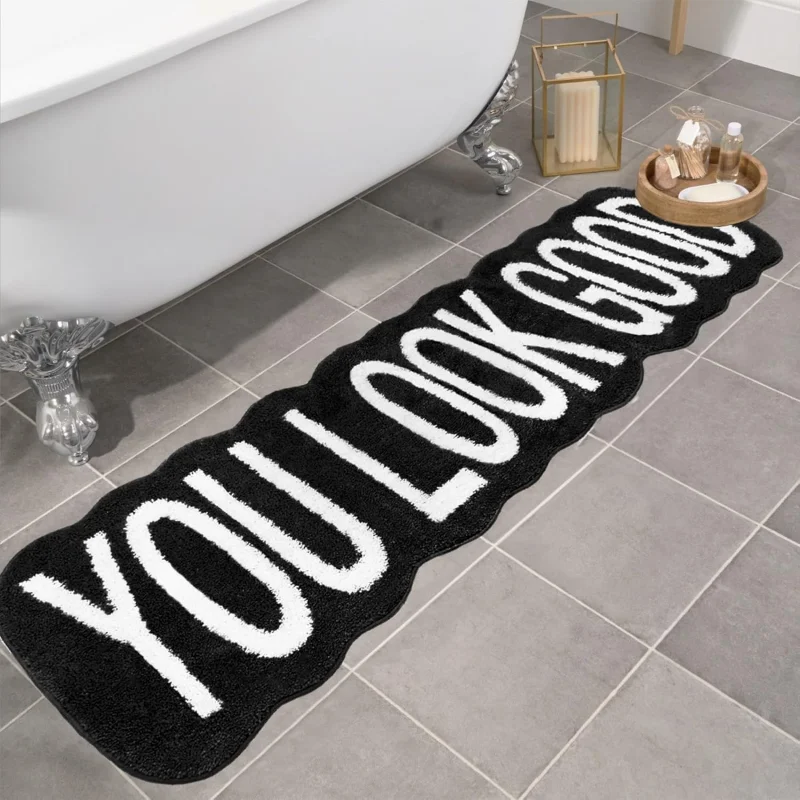 Home Goods Bathroom Decor - Tapis de bain antidérapant VIKAMA noir