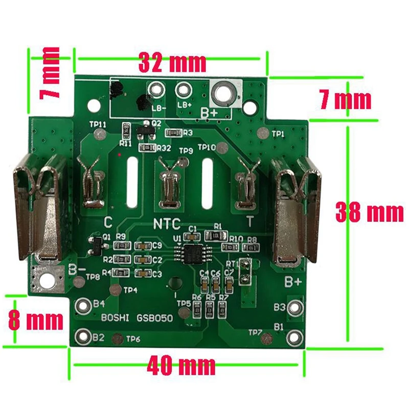 Caja de batería de iones de litio, protección de carga, placa de circuito PCB, 18V, BAT610, BAT609, BAT618