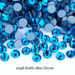 YANRUO 2058HF Blue Zircon HotFix Rhinestones Crystals And Stones Flat Back Rhinestones Hot Fix Crystal Iron On Clothing