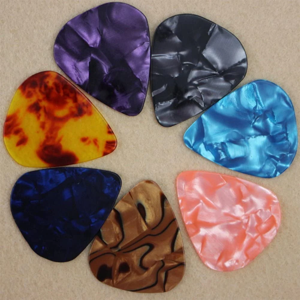 Plettri per chitarra colorati multi-dimensione da 12 pezzi, plettri in celluloide, plettri universali per chitarre folk/chitarre elettriche-AT20