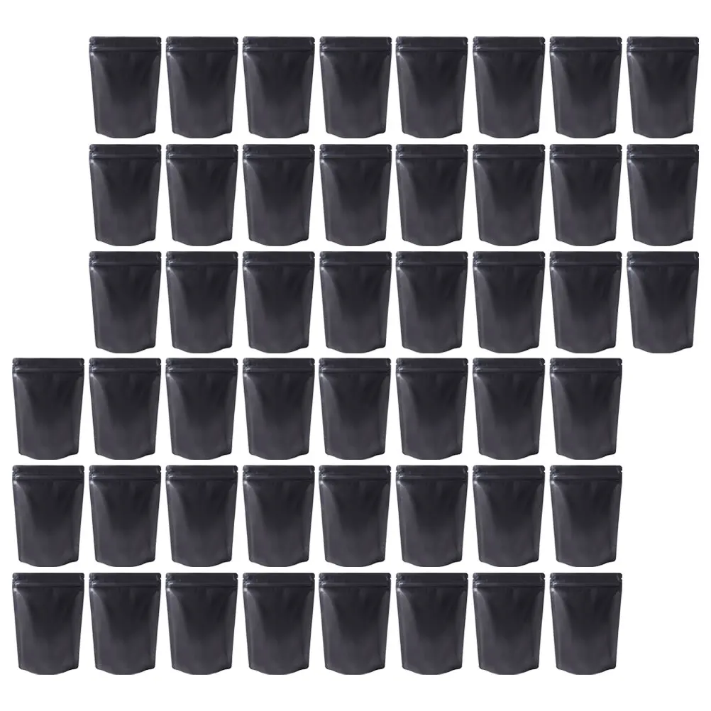 

100pcs Black Thick Foil Resealable Food Pouch Matte Resealable Bags for Snacks Jewelry Airtight Packaging Gifts Storage