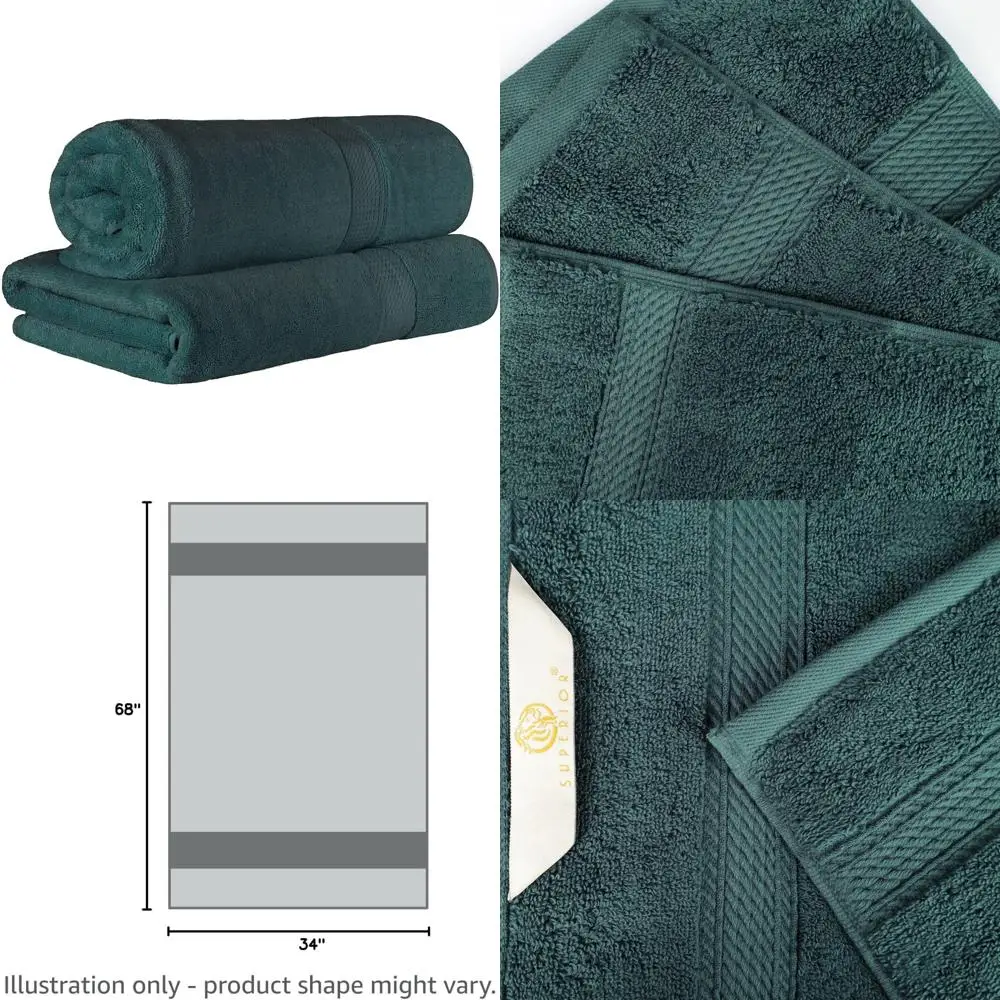 

Egyptian Cotton Bath Sheets Set, 2-Piece Shower Towels, 34 x 68, Teal for Luxurious Bathroom Experience