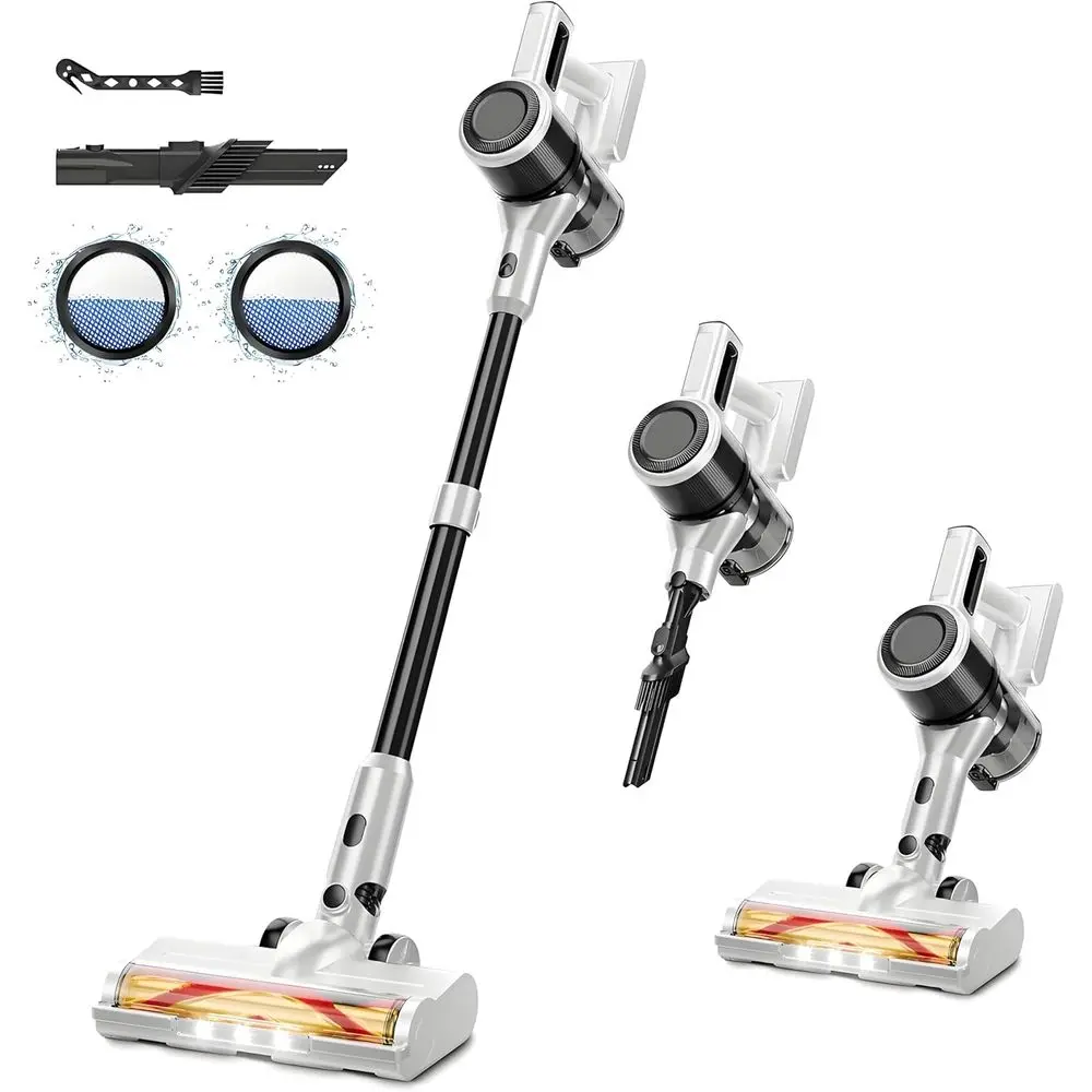 

Легкий беспроводной пылесос с перезаряжаемой батареей, до 45 минут работы, 8-в-1, ручной, для твердых полов и ковров, для шерсти животных