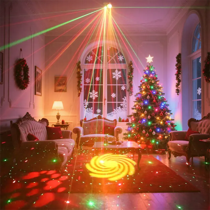 HCWE Honeycomb Three In One Jumping Di Flash Applicable To Birthday Party Laser Projector KTV Karaoke Atmosphere Lights Portable