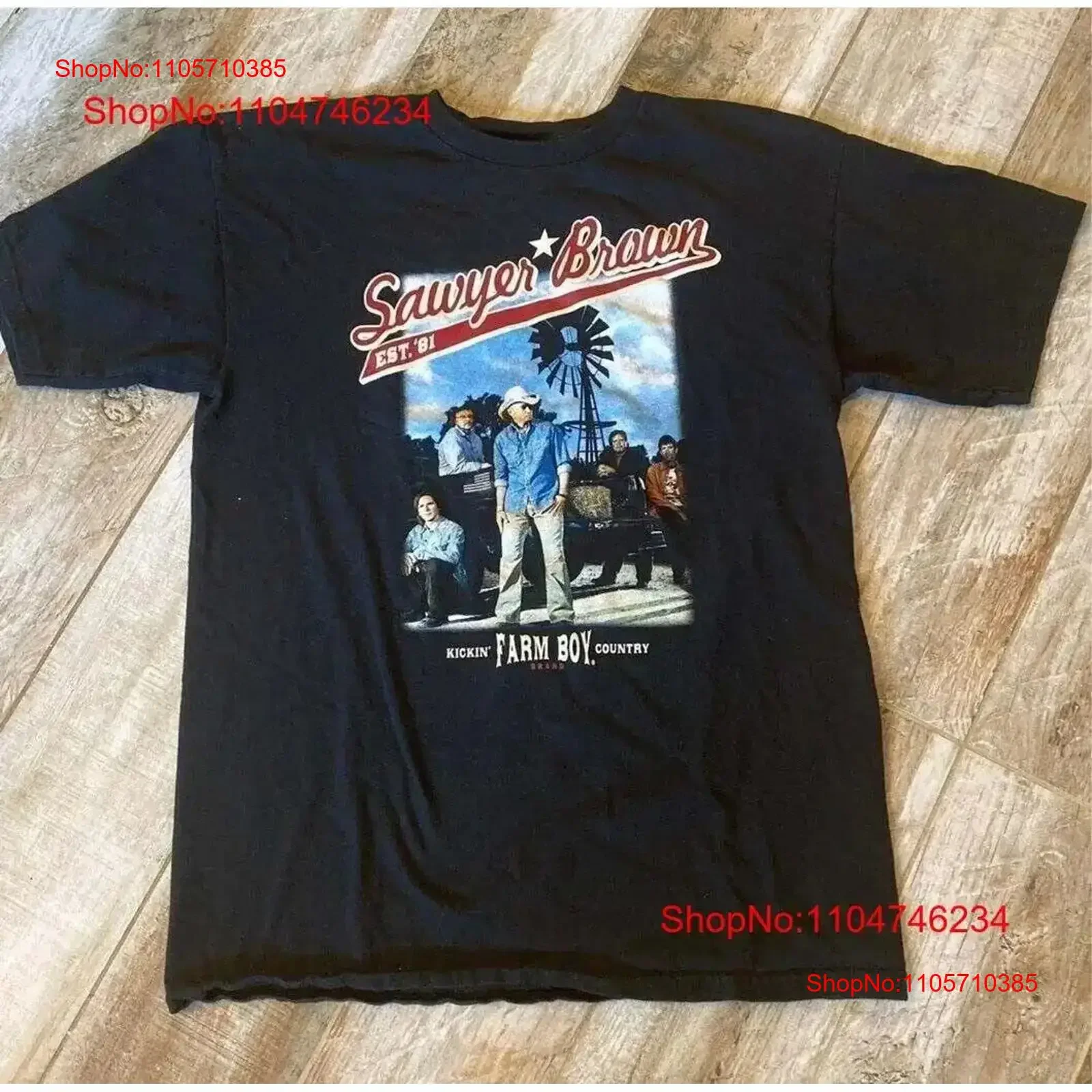 Sawyer Brown Full Size T shirt 1side Black Heavy Cotton vintage Washed Casual designer clothes Stretched Comfortable vintage