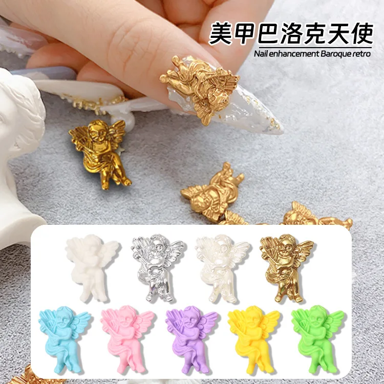 

50pcs Baroque Angel Baby Nail Art Decoration Retro Embossed Cupid Angel Baby Charms for DIY Nail Accessories Jewelry Parts