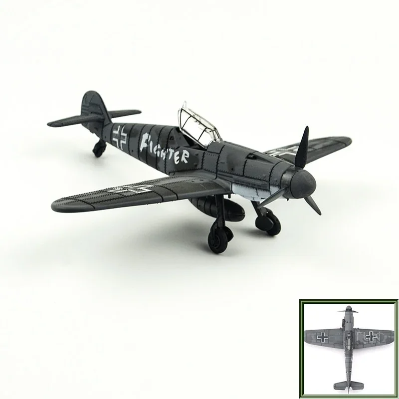 6 Colors 1/48 4d Assemble Military Model Toys Building Sets Airplane BF-109/F4U/Spitfire Fighter Diecast War-II Plane