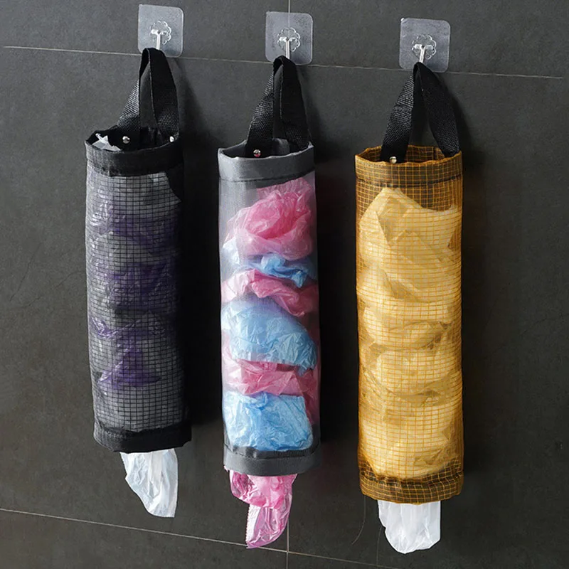 Kitchen Wall-mounted Storage Basket, Household Large-capacity Plastic Bag Storage Bag Plastic Bag Storage Box Wall Hanging Bag