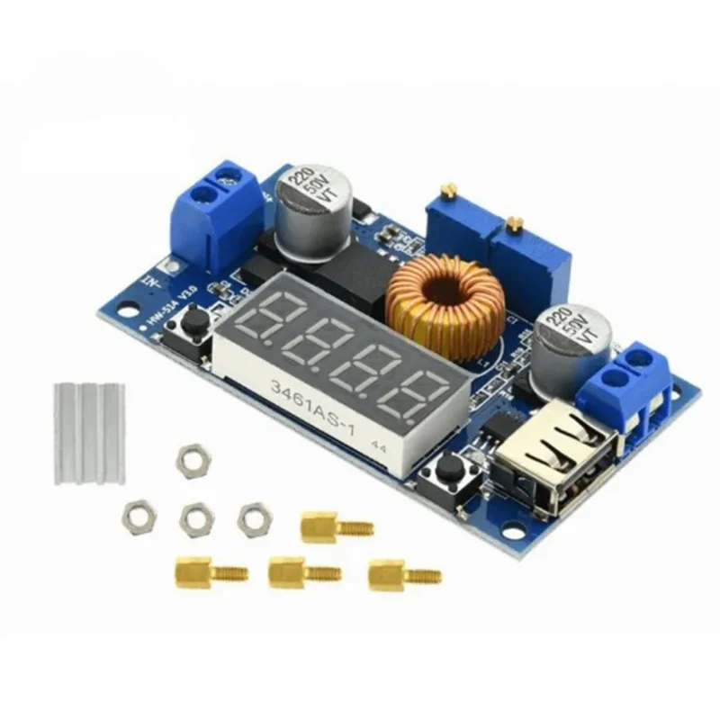 5A 75W High Power DC Step Down Module, XL4015 Adjustable Stabilized Power Supply Board with Voltage Meter