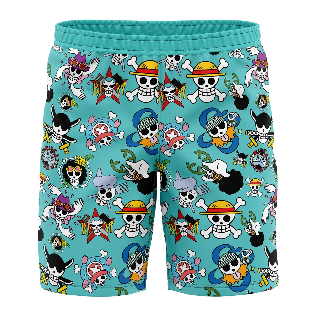 New One Piece Themed Sport Beach Shorts for Spring/summer Family Matching Kids, Breathable Quick Drying Loose Oversized Shorts