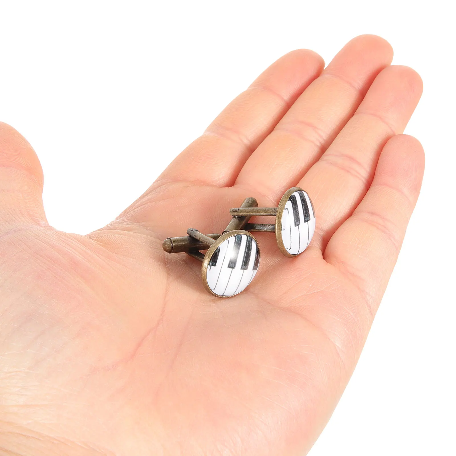 2 قطعة أزرار أكمام مستوحاة من البيانو الفريد للرجال أزرار سهرة ناعمة ترصيع قميص أنيق للأعمال المواعدة للمناسبات الخاصة