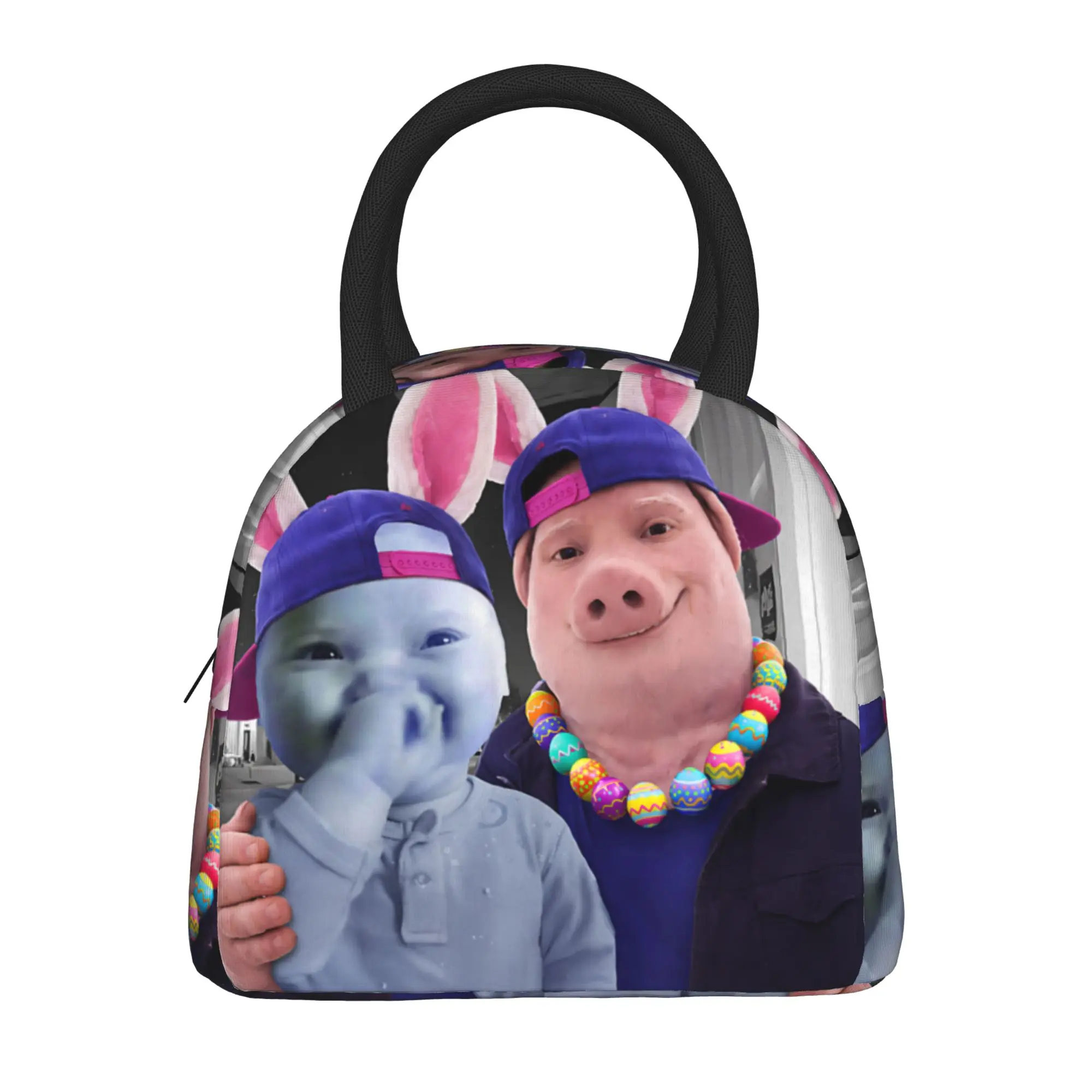 There is Motion At Your Front Door John Pork and Ai Baby Lunch Bag For Unisex Graphic Design Lunch Box Funny School Cooler Bag