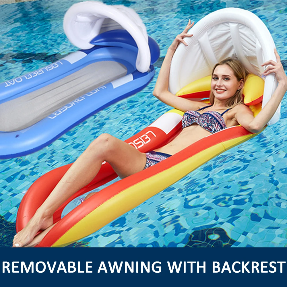 Summer Inflatable Foldable Floating Row Swimming Pool Water Hammock Air Mattresses Bed Beach Water Sports Lounger Chair