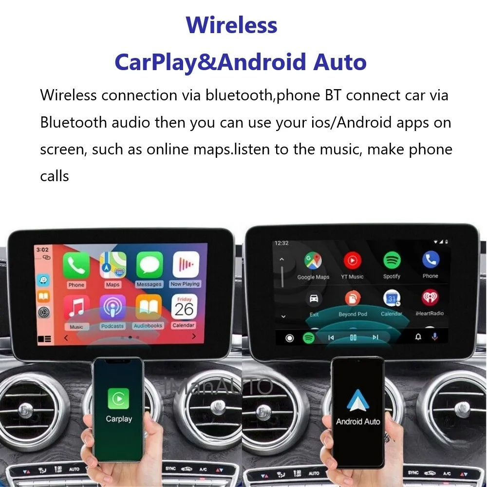 Wireless CarPlay  Android Auto Module For Mercedes Benz C Class GLC W205 NTG5.0 System Rear Camera Fuction