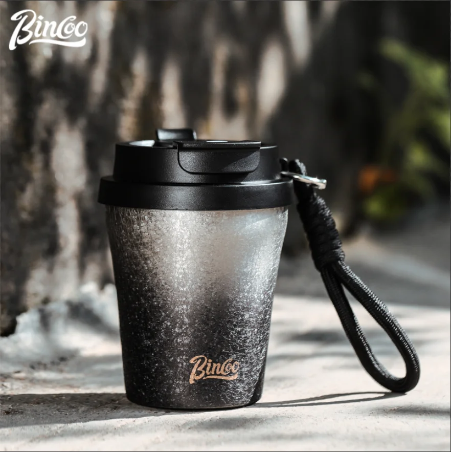 

Bincoo 280ml Double Wall Ceramic Lined Travel Mug Car Insulated Cup Portable Stainless Steel Thermal Cup for Camping & Daily